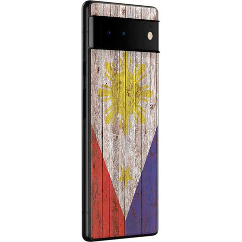 Philippines Flag Dark Wood Google Pixel 6 Skin